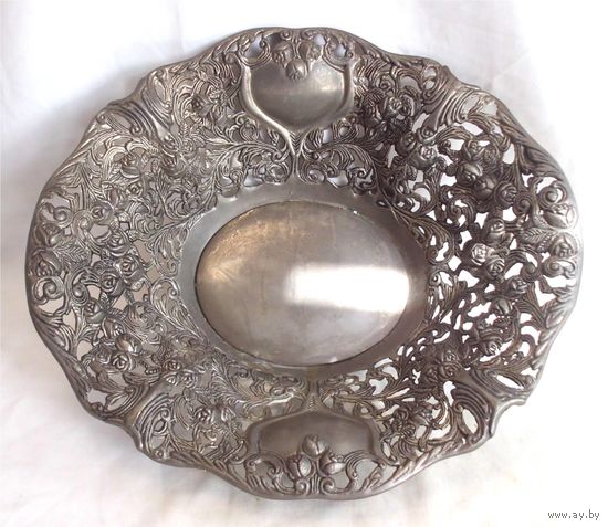 Фруктовница Конфетница 30 х 27 Серебрение 04