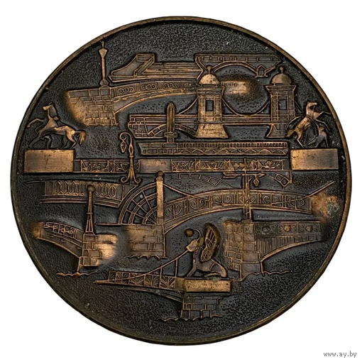 Медаль настольная Мосты Ленинграда