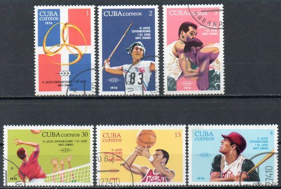 Спорт Куба 1974 год серия из 6 марок