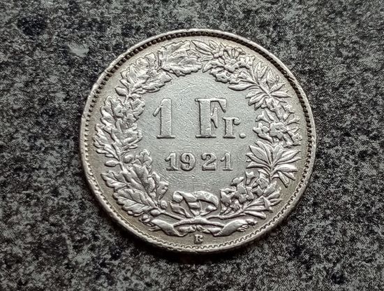 Швейцария 1 франк 1921 год серебро