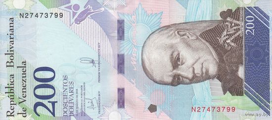 Венесуэла	200 боливар 2018 (UNC)