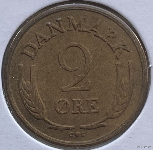 Дания 2 эре 1960 г. Бронза. В холдере