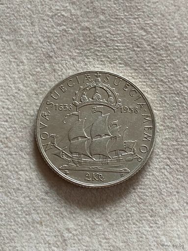 Швеция 2 кроны, 1938 300 лет поселению Делавэр