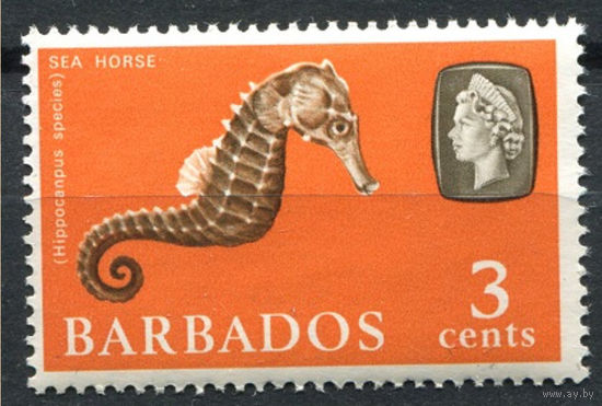 Барбадос 1965  ** Морской конек марка из серии Британские колонии