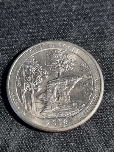 США 25 центов 2018  МИЧИГАН P Unc(НОВОЕ)