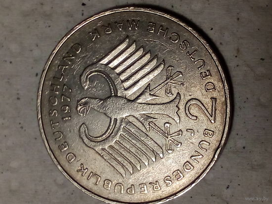 2 марки  ФРГ 1977 J