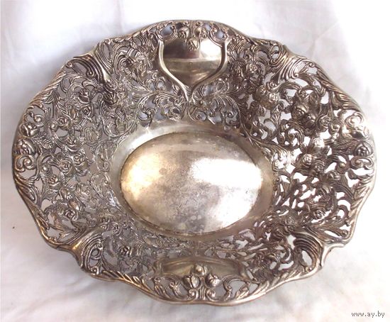 Фруктовница Конфетница 30 х 27 Серебрение 05