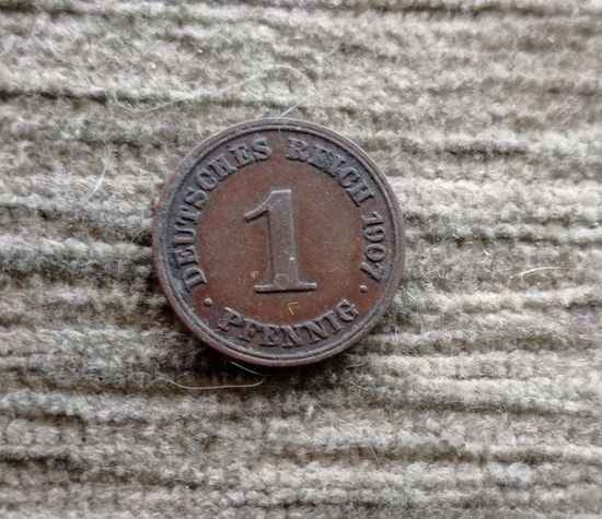 Werty71 Германия 1 пфенниг 1907 J