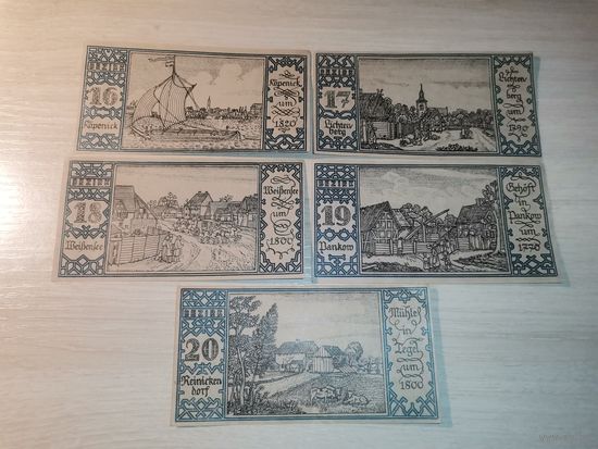 Нотгельды номиналом 50 пфениннгов , 1921 года, город Берлин, Германия.