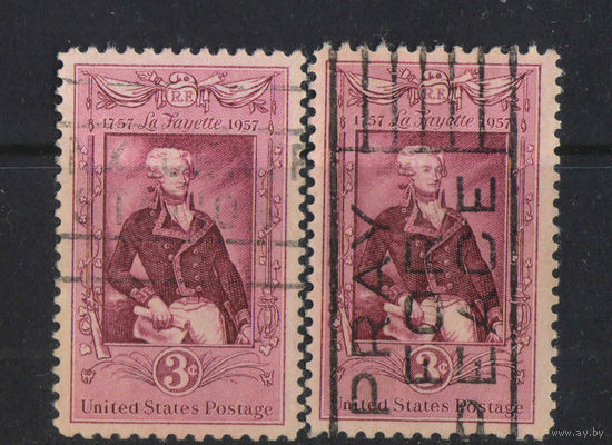 США 1957 200 летие Жильбера Лафайета Портрет Д.-Д. Суда #720