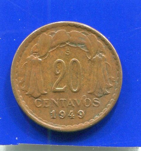 Чили 20 сентаво 1949