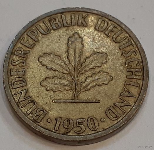 Германия 5 пфеннигов, 1950  "J" - Гамбург (2-8-113)