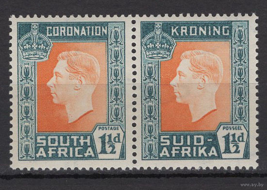 1937 Южная Африка** Коронация Георг VI сцепка 2 марки SG#73