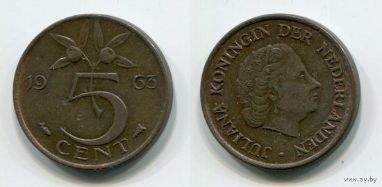 Нидерланды. 5 центов (1963, XF)