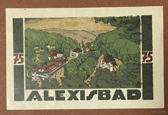 Нотгельд , 75 пфеннигов, Гарцгерод, 1921 год. Веймарская республика