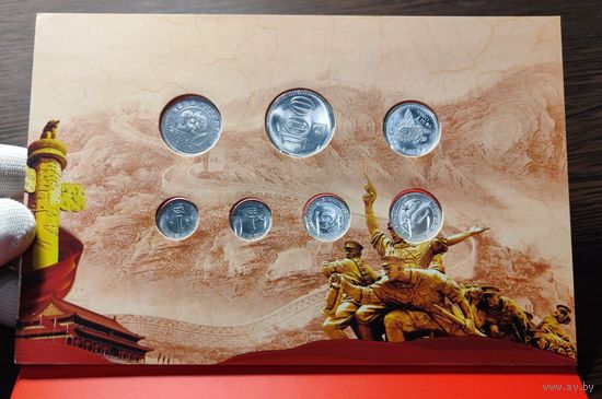 Северная Корея, набор из 7 монет в буклете, 70 лет победы