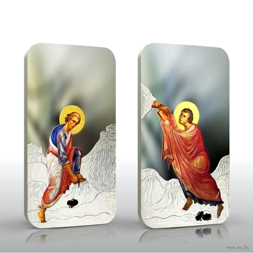 Фиджи 2х2 доллара 2012г. "Моисей". Монеты в капсулах; деревянном подарочном футляре; номерной сертификат; коробка. СЕРЕБРО 62,20 гр.(2 oz).