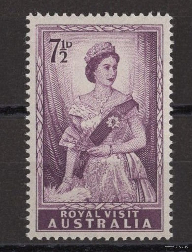 Австралия 1954 **  Королевский визит Елизавета II, марка из серии (Mi 137), Британские колонии.