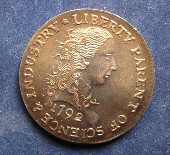 США 1 цент 1792 года медь UNC КОПИИ РЕДКИХ МОНЕТ МИРА