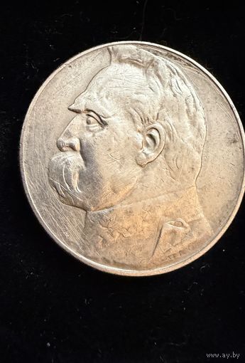 5 злотых 1936 г. Юзеф Пилсудский.  Польша.  Серебро