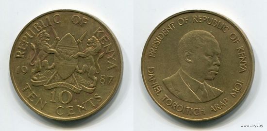 Кения. 10 центов (1987)
