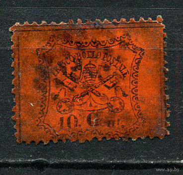 Папская область (Италия) - 1868 - Герб 10С - [Mi.22x] - 1 марка. Гашеная.  (LOT Df12)