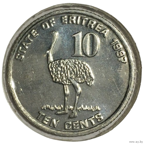 Эритрея 10 центов, 1997 [UNC] (холдер)