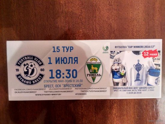 "Динамо"(Брест)-"Гомель" 01.07.2017
