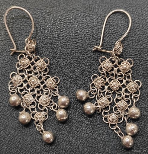 Серьги серебряные. 925. Винтаж.