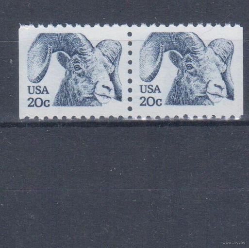 [777] США 1982. Фауна.Горный баран. Одиночный выпуск в паре. MNH