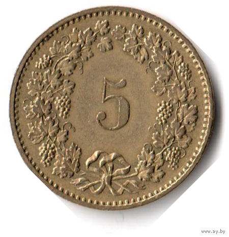 Швейцария. 5 раппенов. 1982 г.