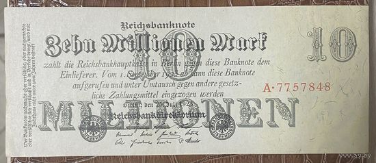 Банкнота 10 миллионов марок 1923 год. Веймарская республика.
