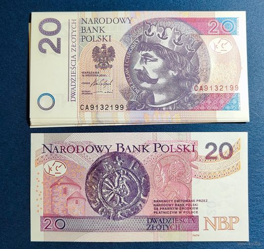 Польша, 20 злотых 2016 г, P-184 (CA, король Болеслав I Храбрый), UNC