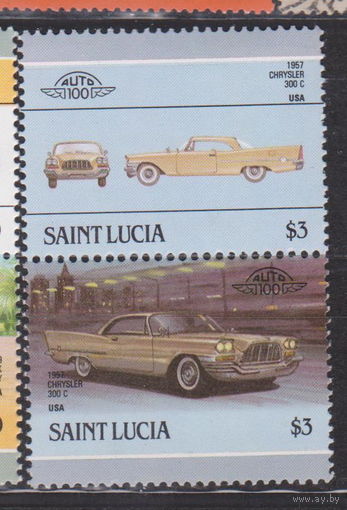 Сент-Люсия 1986 год Автомобили машины ретро авто Лот 6 ЧИСТАЯ сцепка менее 35 % от каталога по курсу 2,8 р