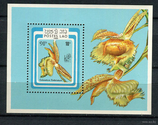 Лаос - 1985 - Цветы. Орхидеи - [Mi. bl. 107] - 1 блок. MNH.