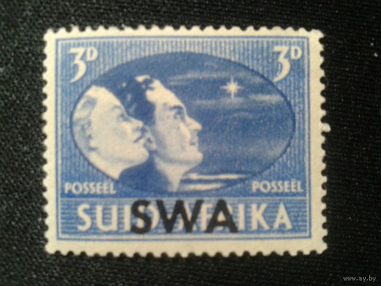 Юго-западная Африка, колония Англии. **Надпечатка SWA на марке ЮАР 1945 г.
