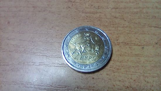 2 евро 2024 года  Греция "Зевс в образе быка похищает Европу"