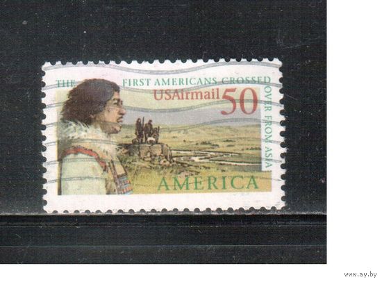США-1991, (Мих.2193), гаш. , Америка, Переселенцы  (одиночка),
