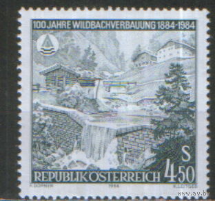 Полная серия из 1 марки 1984г. Австрия "100 лет борьбе с селевыми потоками" MNH
