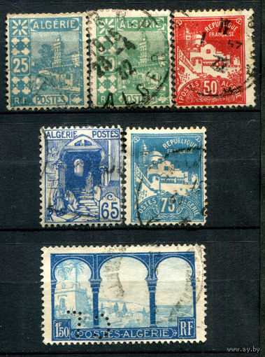 Французские колонии - Алжир - 1927-1942г. - ландшафты, архитектура - 6 марок - гашёные. #4-W1-117-A-1