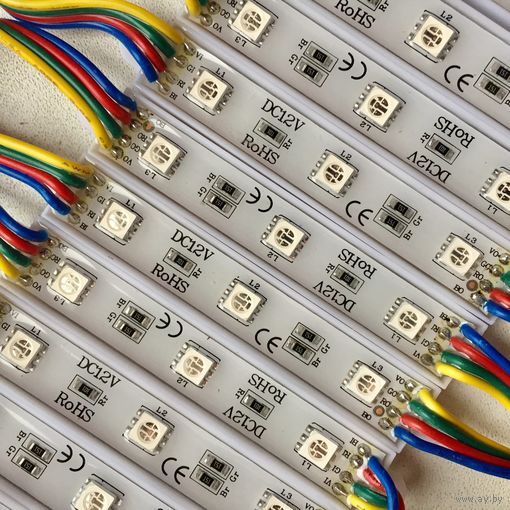 RGB светодиодный модули 0,72 Вт. 3 светодиода 5050. 12 Вольт. Аналог светодиодной ленты