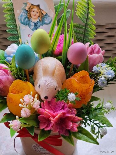 Букеты из мыльных цветов к Пасхе