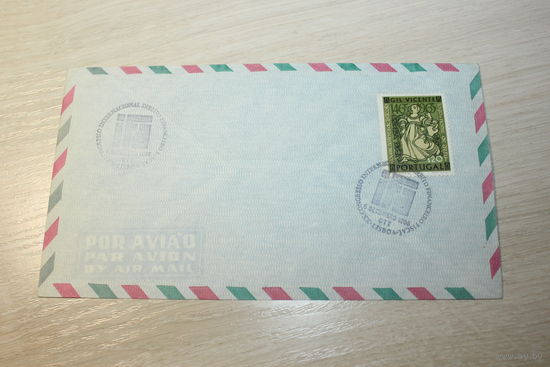 Почтовый конверт, авиапочта, Португалия, 1960-е.