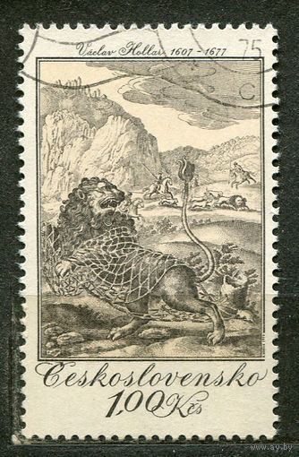 Живопись. Гравюра со сценой охоты. Чехословакия. 1975