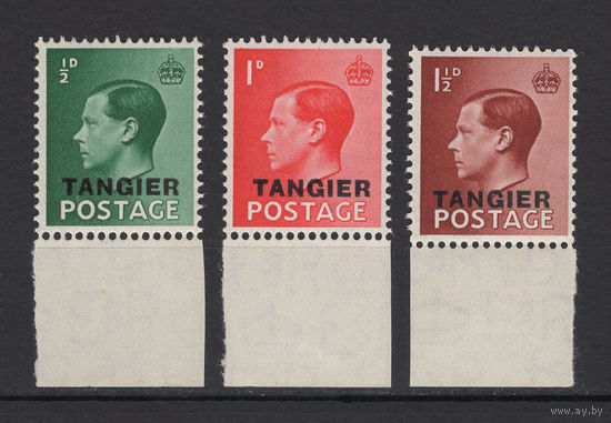 1936 Великобритания** надпечатка Танжер, серия 3 марки (SG 241-243), Король Эдуард VIII (Edward VIII) cын Георга V