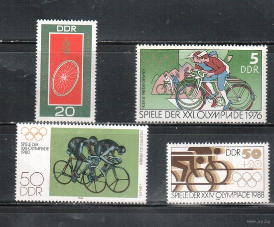 ГДР-1969-1988(Мих.1492-)  **  ,  Спорт, Велосипеды, Велоспорт, 4 марки