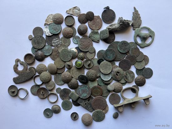 С рубля! Сборный лот монет и пуговиц