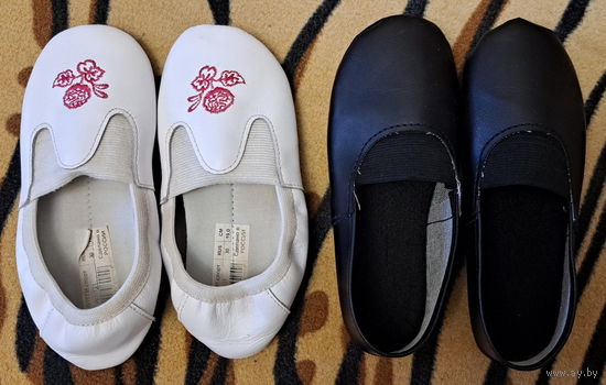 Чешки белые с вышивкой и черные, р.30-31, как новые-2 пары