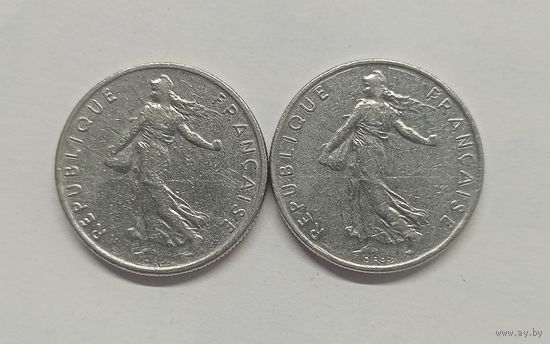 Франция 1/2 франка, 1965 год.1976 год