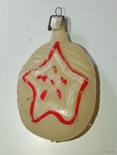 Ёлочная игрушка  - Звезда - Серп и Молот , СССР .